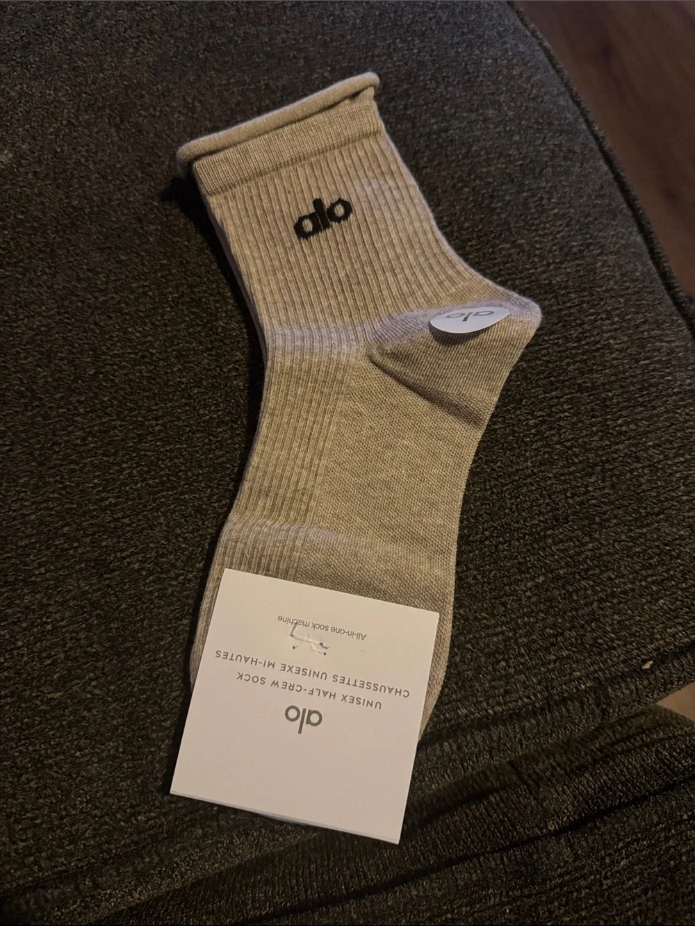Boxed ALO Yoga Womens NWT Crew Socks - White, Gray, Black, Brown, Tan